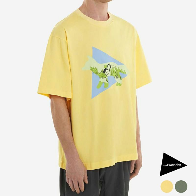 AND WANDER X MAISON KITSUNÉ ドライ コットン Tee 日本アウトレット